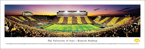 Iowa Hawkeyes "Spirit Game" Kinnick Stadium Game Night Panoramic Poster Print - Blakeway 2011