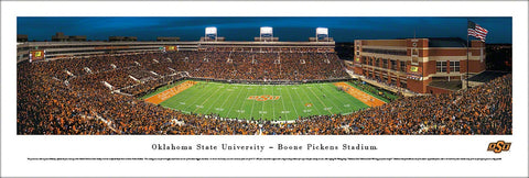 Oklahoma State Football Boone Pickens Stadium Gameday Panoramic Poster - Blakeway Worldwide