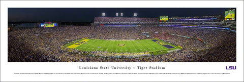 LSU Tigers Football "Magnolia Game Night" Panoramic Poster Print - Blakeway 2014