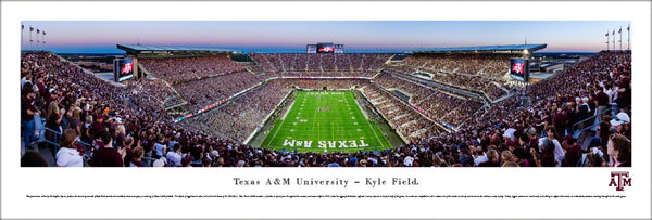 Texas A&M Aggies Football Kyle Field Game Night Panoramic Poster Print - Blakeway Worldwide