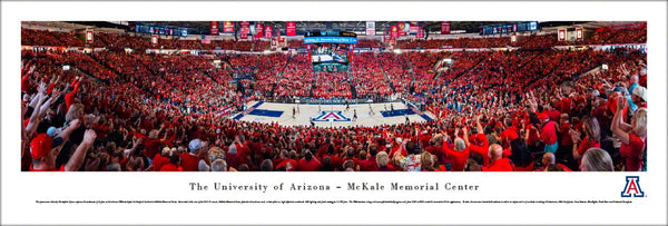 Arizona Wildcats Basketball McKale Center Game Night Panoramic Poster - Blakeway Worldwide