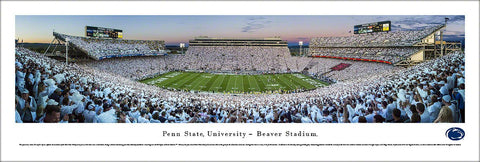 Penn State Nittany Lions  Beaver Stadium "Whiteout" (50 Yard Line) Panoramic Poster - Blakeway