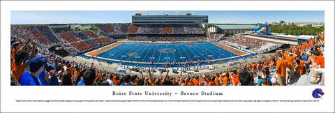 Boise State Broncos Football Stadium Gameday Panoramic Poster Print - Blakeway Inc.