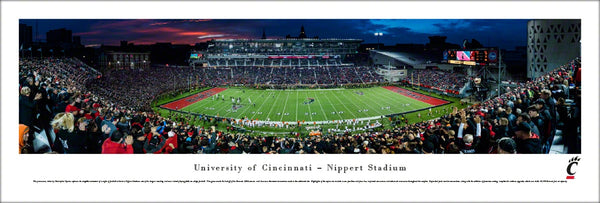 Cincinnati Bearcats Nippert Stadium Game Night Panoramic Poster Print - Blakeway 2015