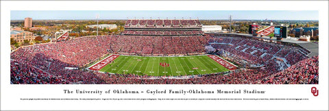 Oklahoma Sooners Football Gameday at Memorial Stadium Panoramic Poster Print - Blakeway