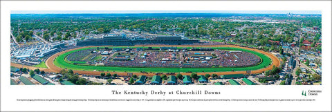 The Kentucky Derby at Churchill Downs Race Day Aerial Panoramic Poster Print - Blakeway