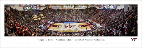 Virginia Tech Basketball Cassell Coliseum Gameday Panoramic Poster Print - Blakeway Worldwide