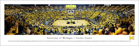 Michigan Wolverines Basketball Crisler Center Gameday Panoramic Poster Print - Blakeway Worldwide