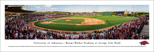 Arkansas Razorbacks NCAA Baseball Baum-Walker Stadium Panoramic Poster Print - Blakeway Worldwide
