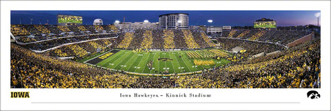 Iowa Hawkeyes Football "Stripes Night" Kinnick Stadium Panoramic Poster Print - Blakeway Worldwide