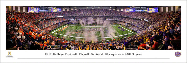 LSU Tigers Football 2019 NCAA Football National Champions Panoramic Poster Print - Blakeway Worldwide