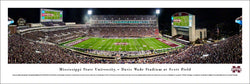 Mississippi State Bulldogs Davis Wade Stadium Game Night Panoramic Poster Print - Blakeway