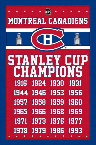 Montreal Canadiens 24-Time NHL Stanley Cup Champions Commemorative Poster - Trends International