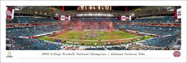 Alabama Crimson Tide 2020 NCAA Football National Champions Panoramic Poster Print - Blakeway Worldwide