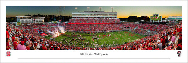 NC State Wolfpack Football "Enter the Arena" Carter-Finley Game Night Panoramic Poster - Blakeway