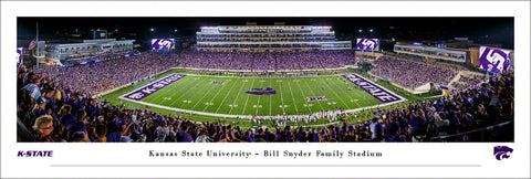 Kansas State Wildcats Football Snyder Stadium Game Night Panoramic Poster Print - Blakeway Worldwide