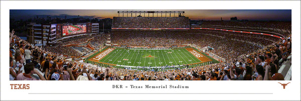 Texas Longhorns Football Stadium Game Night Panoramic Poster Print (2021) - Blakeway Worldwide