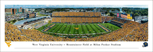 West Virginia Mountaineers Football Gameday Panoramic Poster Print - Blakeway Worldwide 2021