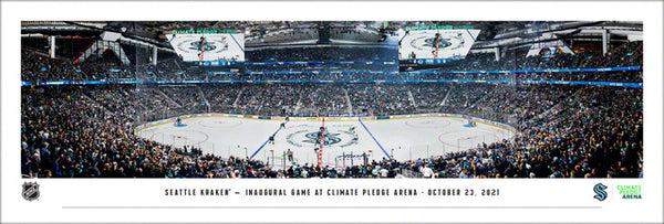 Seattle Kraken Inaugural Game at Climate Pledge Arena Panoramic Poster Print - Blakeway 2021