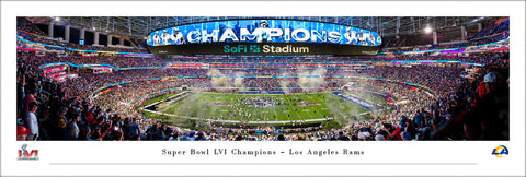Los Angeles Rams Super Bowl LVI (2022) Champions SoFi Stadium Panoramic Poster Print - Blakeway