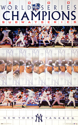 New York Yankees 2000 World Series Champions Commemorative Poster - Costacos Sports