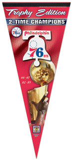 Philadelphia 76ers 2-Time Champions EXTRA-LARGE Premium Felt Pennant