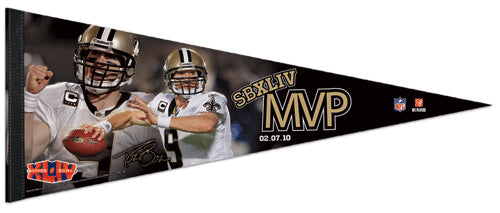 Drew Brees New Orleans Saints Super Bowl XLIV MVP Premium Collector's Pennant (LE /2010) - Wincraft