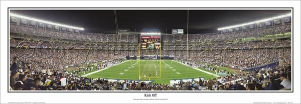 San Diego Chargers "Kick Off" Qualcomm Stadium Panoramic Poster Print - Everlasting