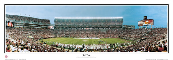 Alabama Football "Roll Tide" (Bryant-Denny Stadium) Panoramic Poster Print - Everlasting
