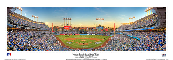 Los Angeles Dodgers "Longest Game in World Series History" (2018) Dodger Stadium Panoramic Poster Print