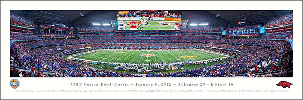 Cotton Bowl 2012 Cowboys Stadium Panoramic Poster Print (Arkansas 29, K-State 16) - Blakeway Worldwide