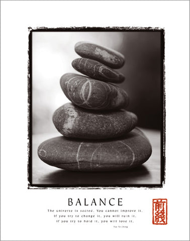 Healing Rocks "Balance" Tao Wisdom Motivational - Front Line