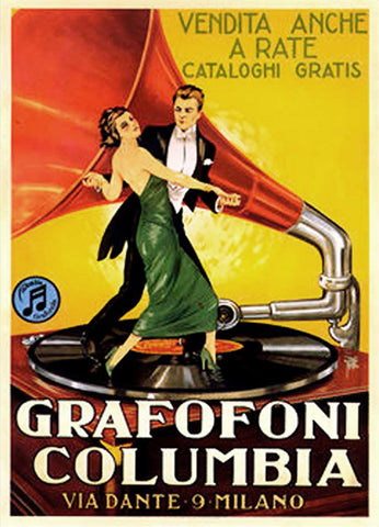 Dance "Grafofoni Columbia" Classic Italian Dancing Vintage Advertising Poster Reprint - PostermaniaWest