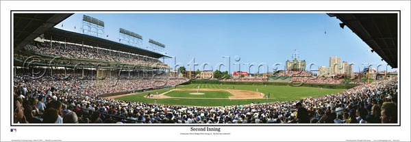 Wrigley Field "Batter Up" Chicago Cubs Gameday Panoramic Poster Print - Everlasting Images
