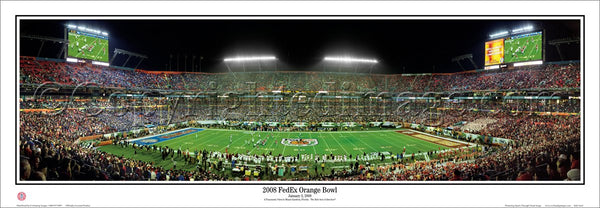 Kansas Jayhawks Football 2008 FedEx Orange Bowl vs. Virginia Tech Panoramic Poster - Everlasting