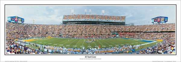 LSU Football "45 Yard Line" Tiger Stadium Panoramic Poster Print - Everlasting Images 2006