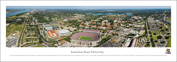 LSU Tigers Football Gameday Aerial Panoramic Poster Print - Blakeway Worldwide