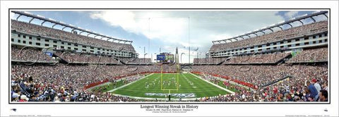 New England Patriots "Longest Winning Streak" Gillette Stadium Panoramic Poster Print - Everlasting Images 2004