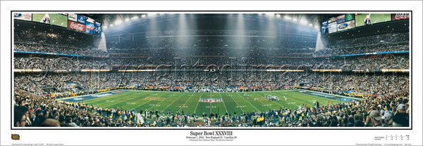 New England Patriots Super Bowl XXXVIII (2004) Champions Panoramic Poster Print - Everlasting Images (MA-88A)