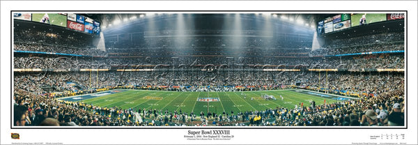 Super Bowl XXXVIII (2004) New England Patriots Champions Panoramic Poster -  Everlasting Images – Sports Poster Warehouse