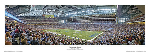 Ford Field Detroit Lions Inaugural Game (2002) Panoramic Poster Print - Everlasting Images