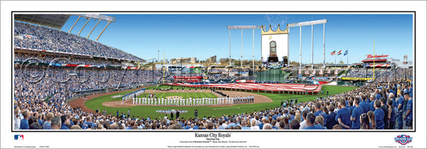 Kansas City Royals Opening Day 2016 Kauffman Stadium Panoramic Poster Print - Everlasting (MO-398)