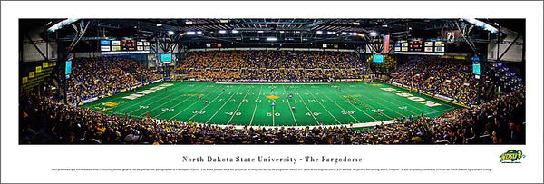North Dakota State Bison Football "Fargodome" Panoramic Poster Print - Blakeway Worldwide