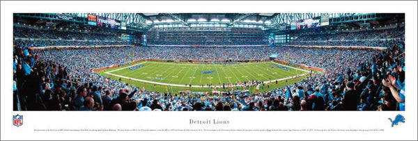 Detroit Lions Ford Field NFL Gameday Panoramic Poster - Blakeway Worldwide