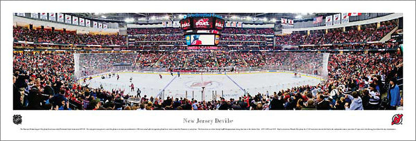 New Jersey Devils Prudential Center NHL Game Night Panoramic Poster Print - Blakeway Worldwide