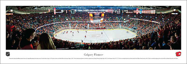 Calgary Flames Saddledome Game Night NHL Hockey Panoramic Print - Blakeway Worldwide