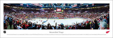 Detroit Red Wings Joe Louis Arena NHL Game Night Panoramic Poster Print (2011) - Blakeway Worldwide
