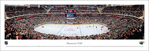 Minnesota Wild Xcel Energy Center NHL Game Night Panoramic Poster Print - Blakeway Worldwide