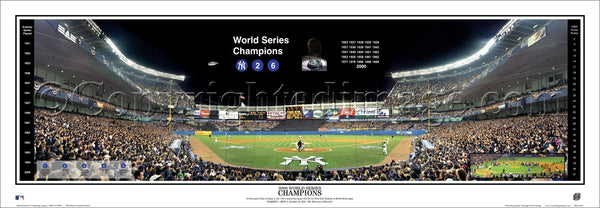 New York Yankees 2000 World Series Champions Panoramic Poster Print - Everlasting Images