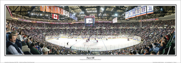 New York Islanders "Face Off" Nassau Coliseum Game Night Panoramic Poster Print - Everlasting Images 2003
